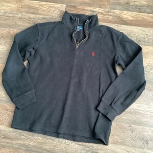 Polo Ralph Lauren Black Quarter-Zip Pullover with Red Logo